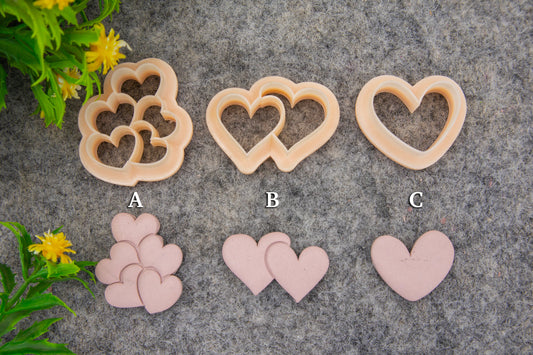 Valentine heart embossed clay cutter, polymer clay cutter for earring making #693