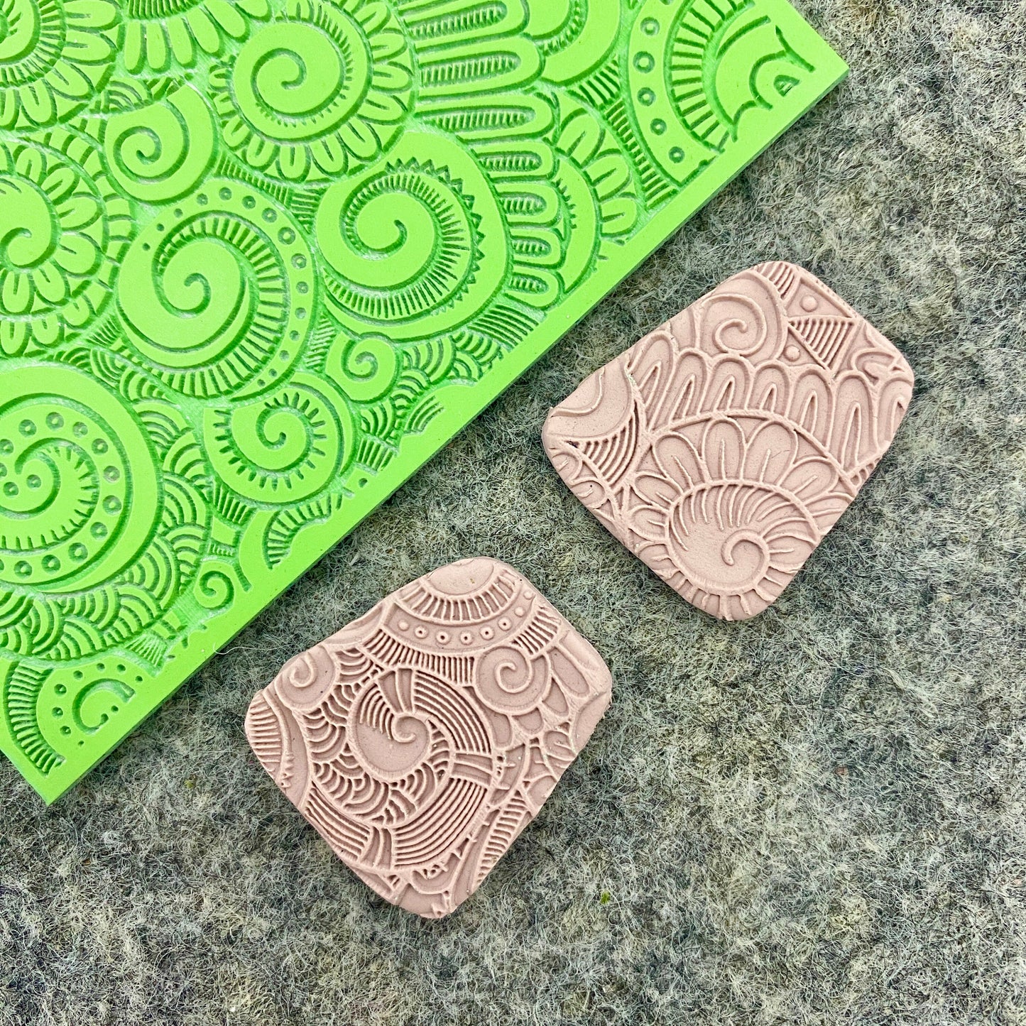 Doodle Rubber Texture Mat for Polymer Clay Jewelry (#585)