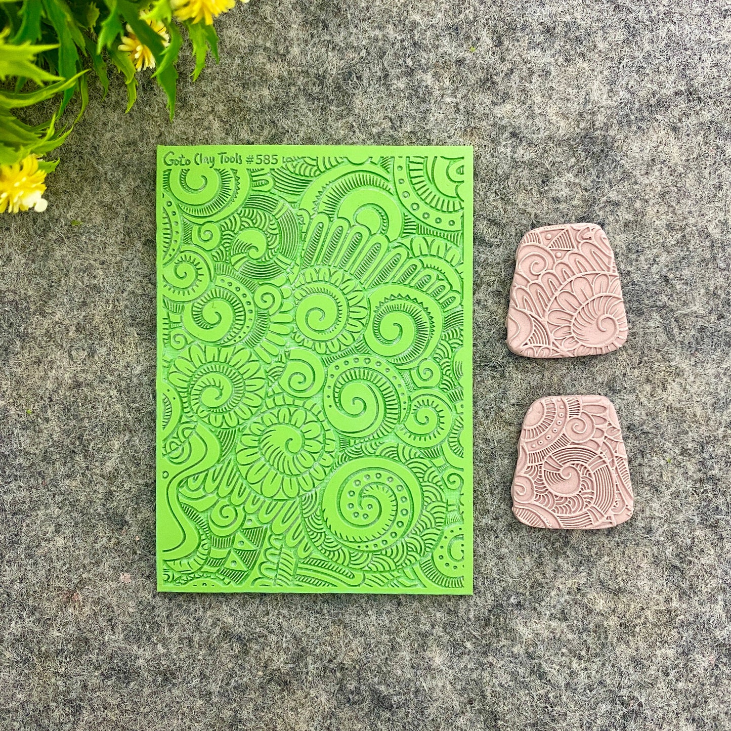 Detailed Doodle Texture mat for polymer clay, Polymer Clay Rubber Texture mat, Texture Tile mats, Rubber Texture Sheet #585
