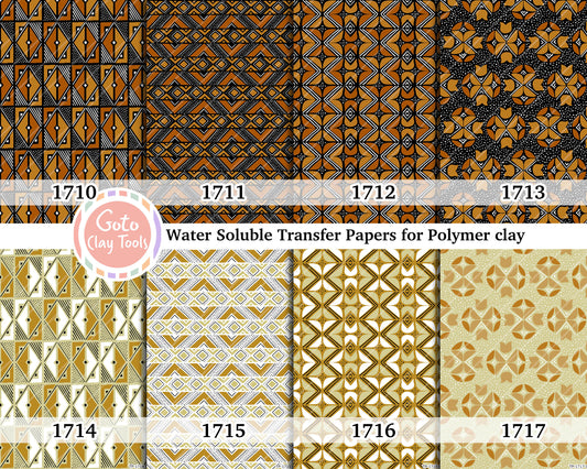 Water soluble Transfer paper for polymer clay, African mudcloth patterns, polymer clay image transfers, magic transfer paper