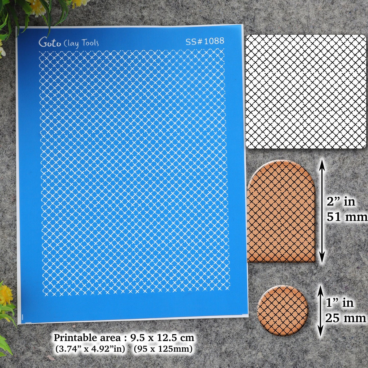 Criss Cross pattern Silkscreen for Polymer Clay Earring making, Clay Stencils, Clay Earring Silkscreen, Polymer Clay Supplies SS#1088