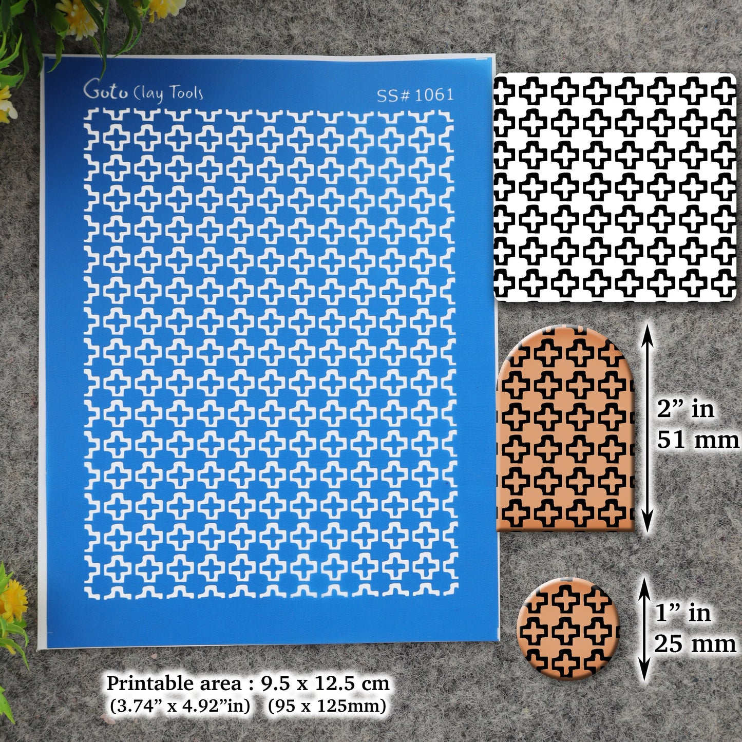 African pattern Silkscreen for Polymer Clay Earring making, Clay Stencils, Clay Earring Silkscreen, Polymer Clay Supplies SS#1061