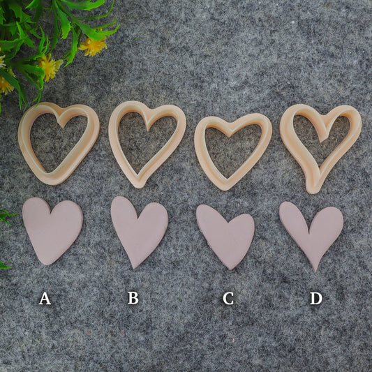 Valentine heart clay cutter, polymer clay cutter for earring making #707-3