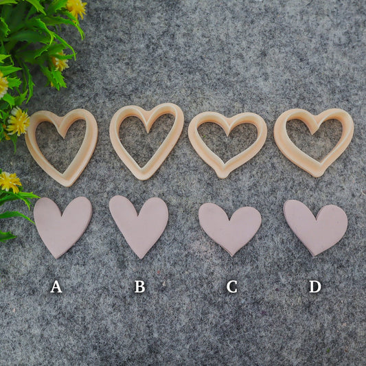 Valentine heart clay cutter, polymer clay cutter for earring making #707-4