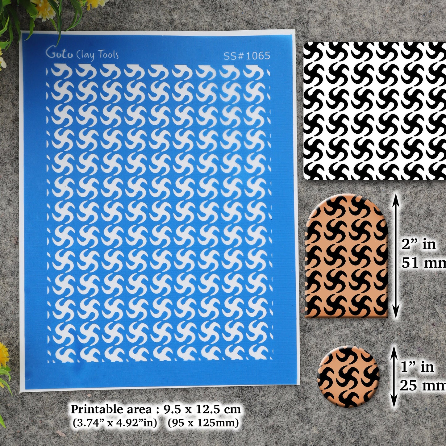 African style pattern Silkscreen for Polymer Clay Earring making, Clay Stencils, Clay Earring Silkscreen, Polymer Clay Supplies SS#1065