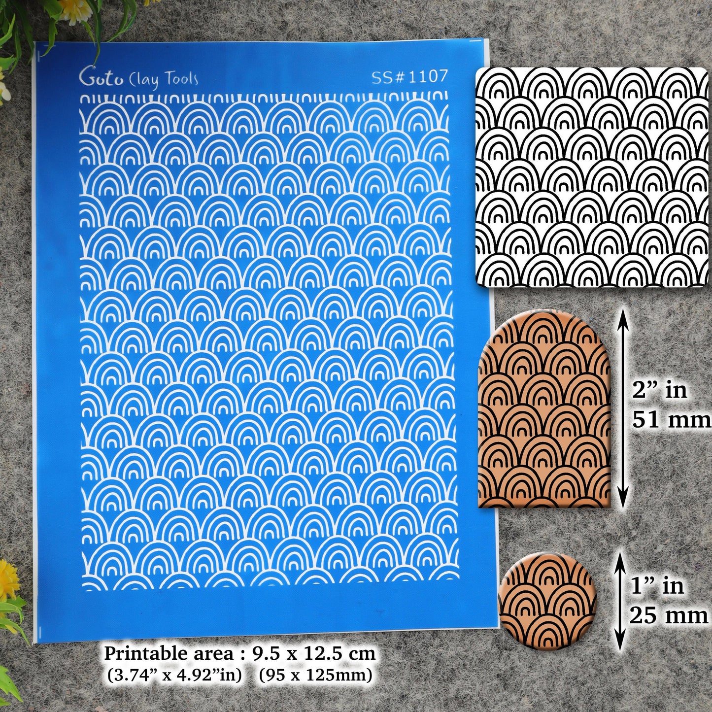 Bohemian arch pattern Silkscreen for Polymer Clay Earring making, Clay Stencils, Clay Earring Silkscreen, Polymer Clay Supplies SS#1107