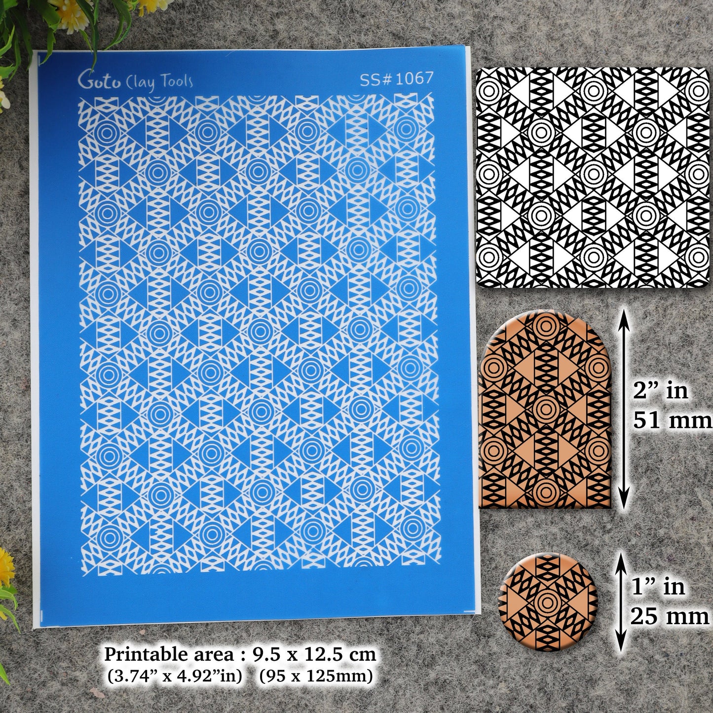 Abstract pattern Silkscreen for Polymer Clay Earring making, Clay Stencils, Clay Earring Silkscreen, Polymer Clay Supplies SS#1067