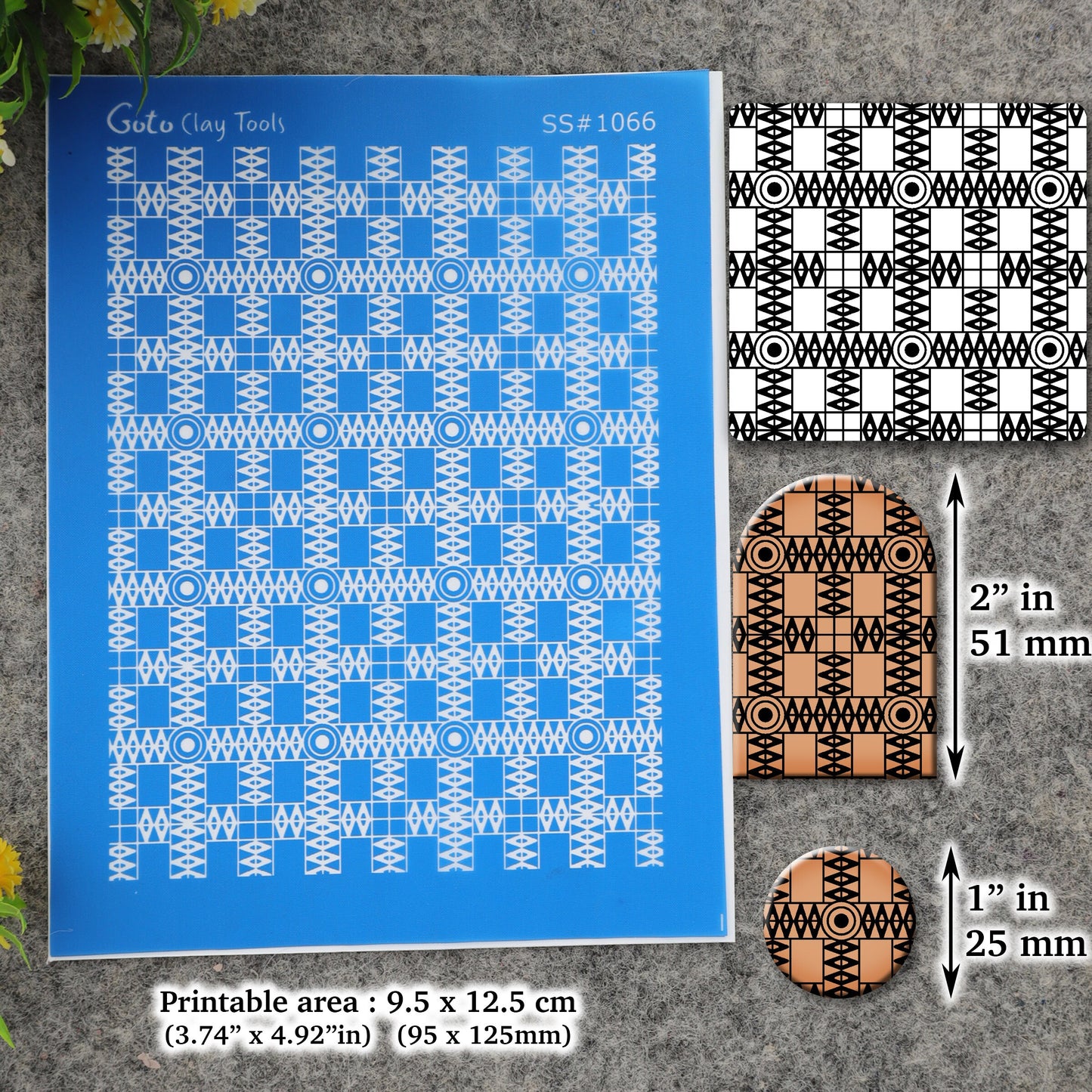 African pattern Silkscreen for Polymer Clay Earring making, Clay Stencils, Clay Earring Silkscreen, Polymer Clay Supplies SS#1066