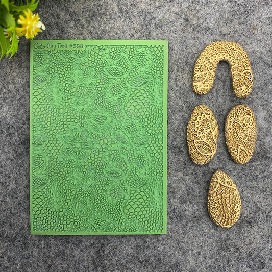 Crochet Lace texture mat for polymer clay, Polymer Clay Rubber Texture mat, Texture Tile mats, Rubber Texture Sheet #588