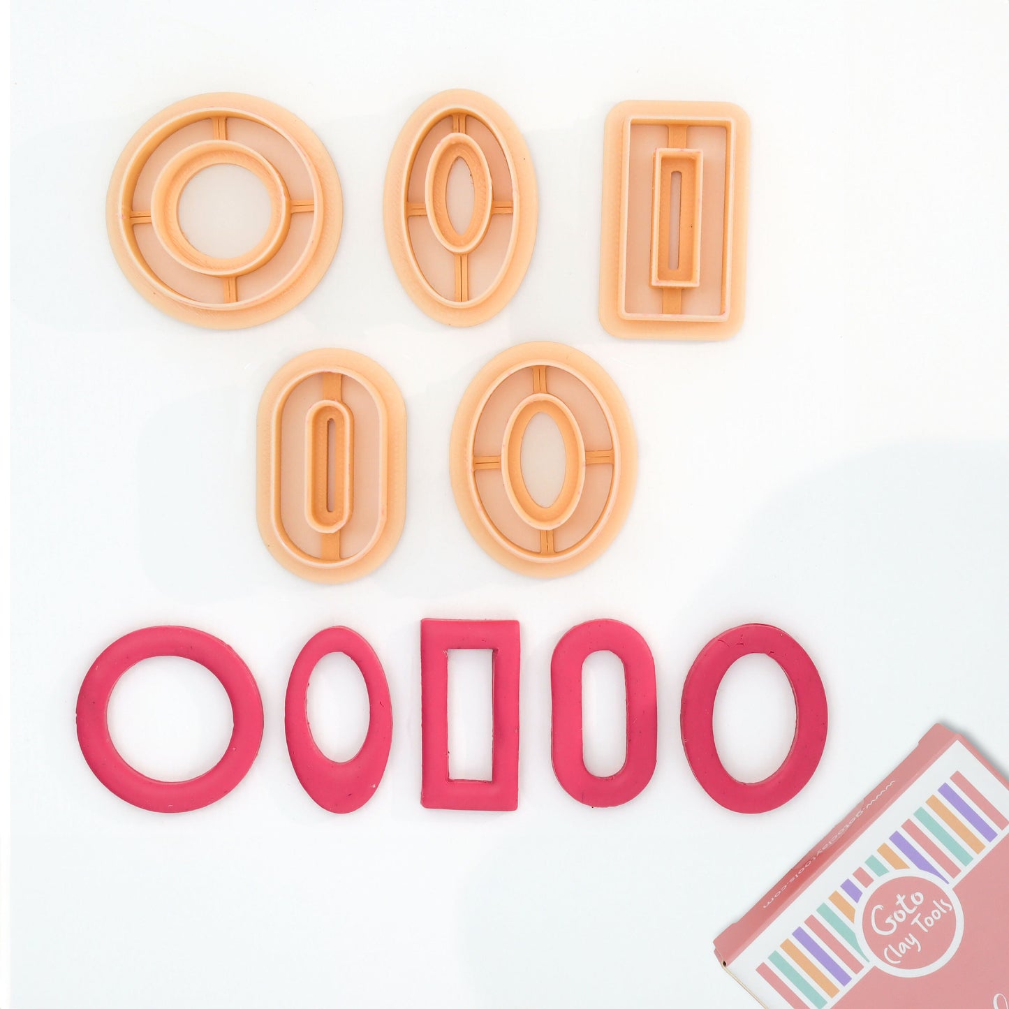 Polymer Clay Earring Cutters: Oval, Round, Rectangle, Donut - Set of 5 (CTCMB-1)