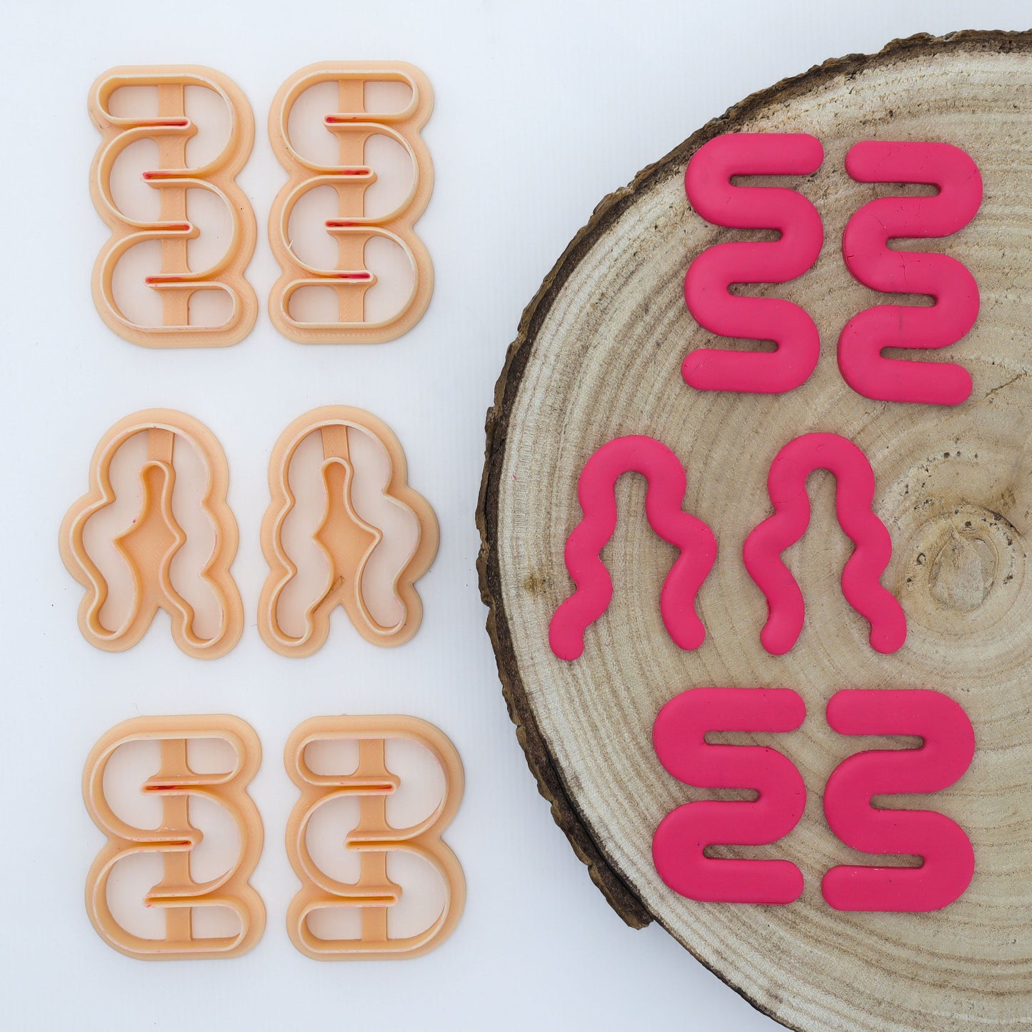 Curvy Polymer Clay Cutters: Organic Earring Making Set (44mm)