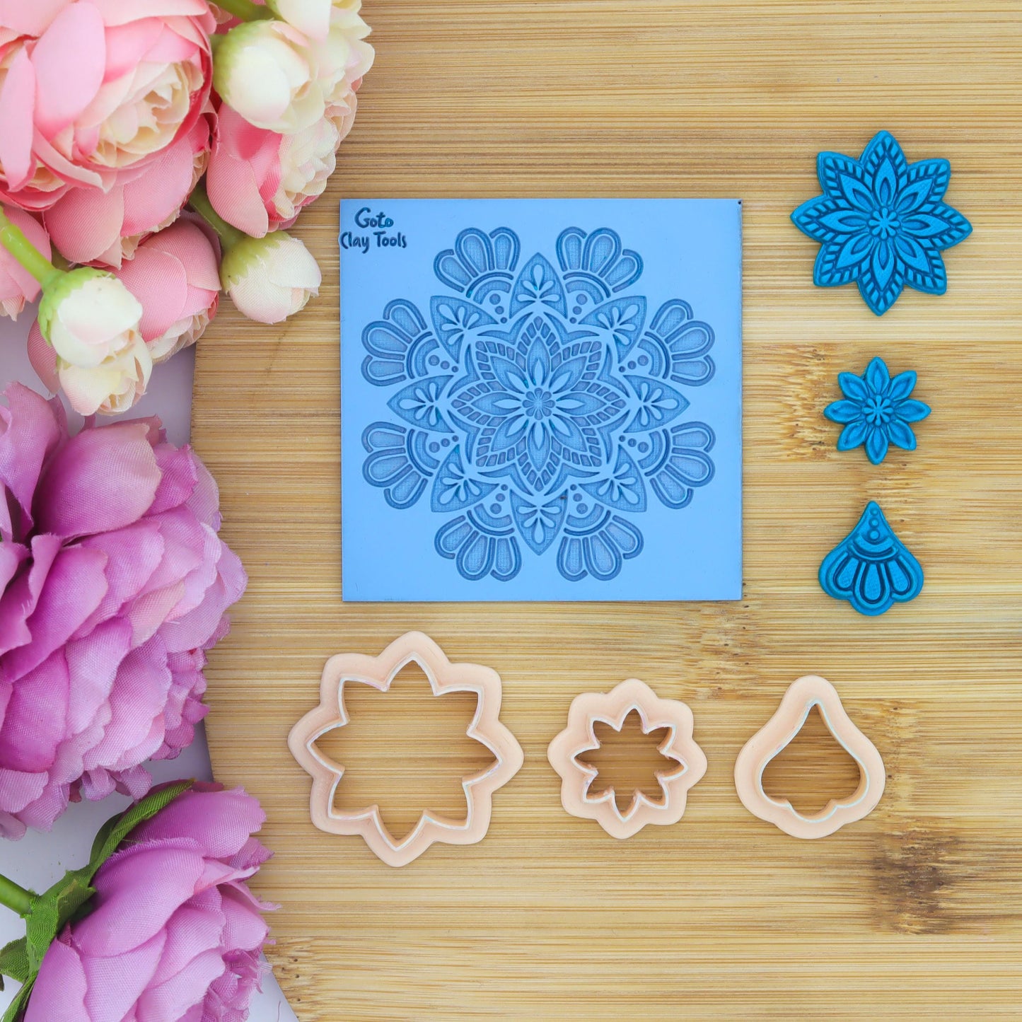 Mandala Texture mat for polymer clay, Polymer Clay Rubber Texture mat, Texture Tile mats, Rubber Texture Sheet #M-1