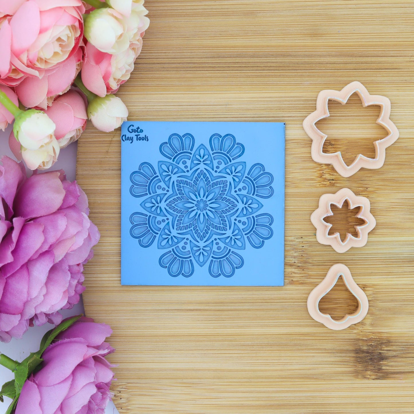 Mandala Texture mat for polymer clay, Polymer Clay Rubber Texture mat, Texture Tile mats, Rubber Texture Sheet #M-1