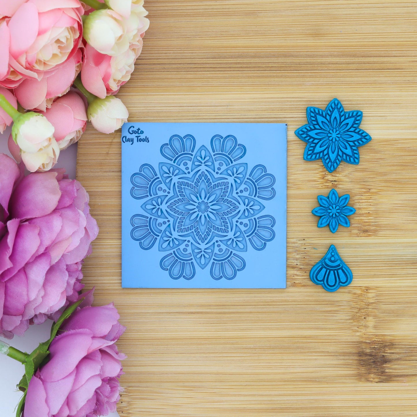 Mandala Texture mat for polymer clay, Polymer Clay Rubber Texture mat, Texture Tile mats, Rubber Texture Sheet #M-1