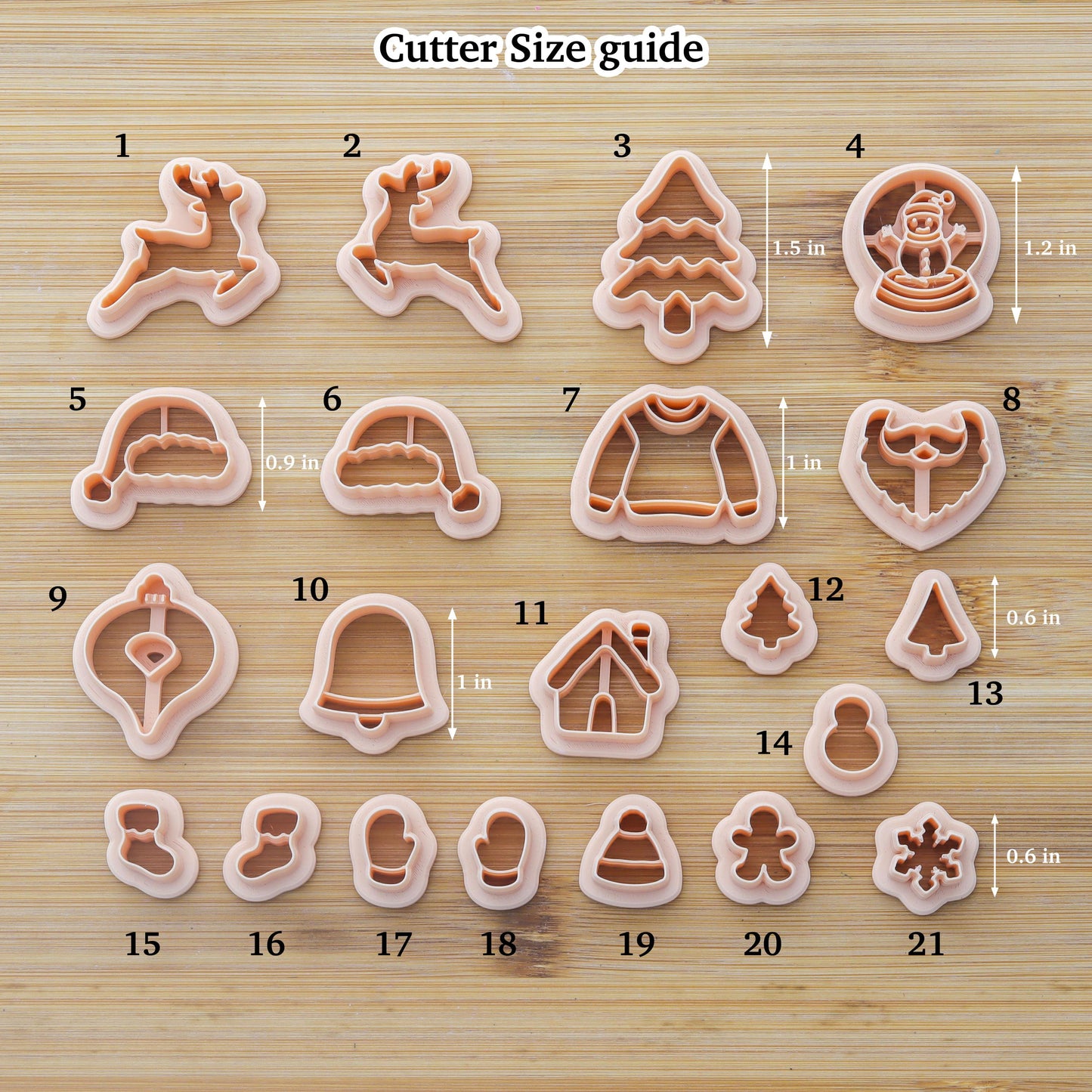 Christmas Clay Cutters for Polymer Jewelry Making, Christmas Clay Earring Cutters, Christmas Clay cutters - 21 Shapes Christmas Cutters