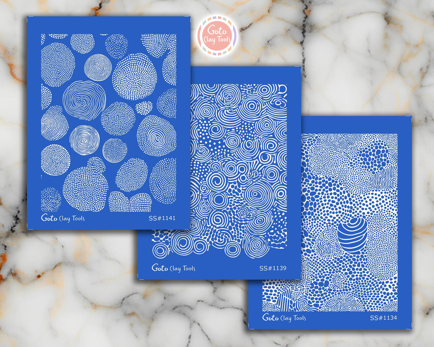 Zentangle Silk screens for Polymer Clay, Clay Stencils, Polymer Clay Silkscreens, Silk screens for Clay, Polymer Clay Silk screens R1SS3