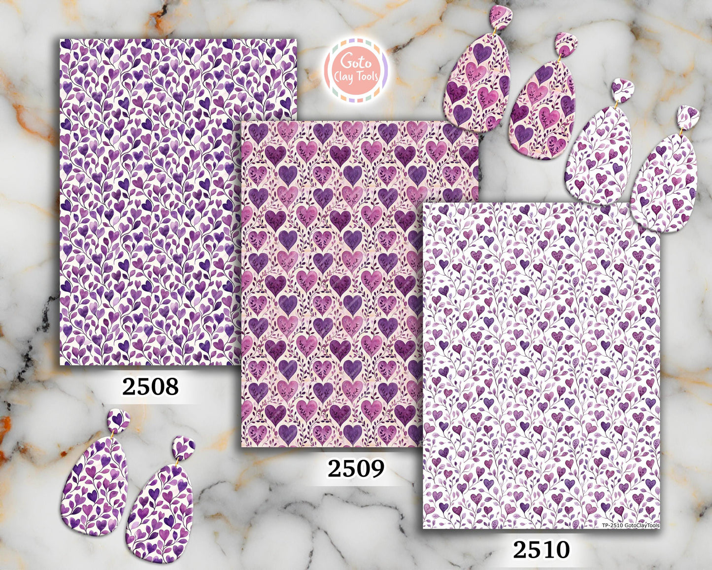 Purple Heart Vine Polymer Clay Transfer Sheet (4x5.5 inches)