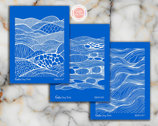 Zentangle Silk screens for Polymer Clay, Clay Stencils, Polymer Clay Silkscreens, Silk screens for Clay, Polymer Clay Silk screens R1SS1