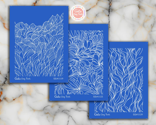 Zentangle Silk screens for Polymer Clay, Clay Stencils, Polymer Clay Silkscreens, Silk screens for Clay, Polymer Clay Silk screens R1SS2