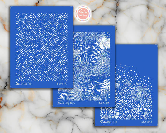 Zentangle Silk screens for Polymer Clay, Clay Stencils, Polymer Clay Silkscreens, Silk screens for Clay, Polymer Clay Silk screens R1SS4