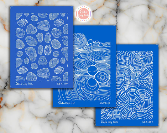 Zentangle Silk screens for Polymer Clay, Clay Stencils, Polymer Clay Silkscreens, Silk screens for Clay, Polymer Clay Silk screens R1SS5