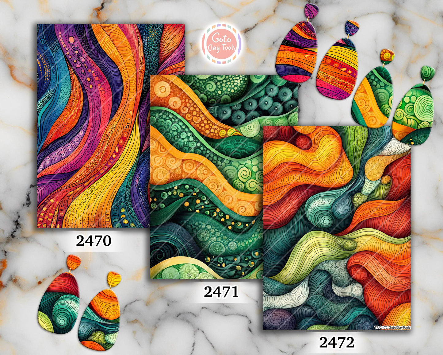 Colorful Zentangle Transfer Paper for Polymer Clay (4x5.5 inches)