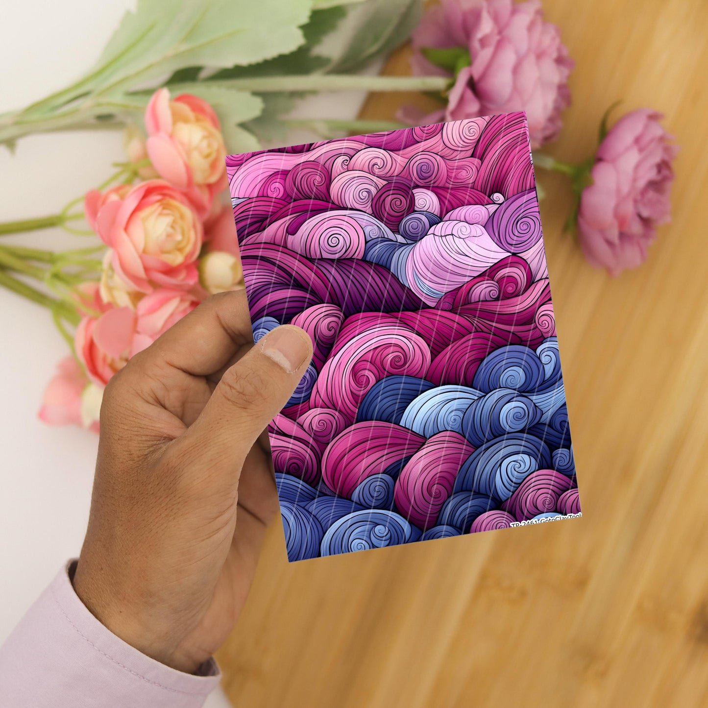 Transfer paper for polymer clay, Mauve Zentangle,water soluble transfer paper, Clay Transfers, Clay Transfer sheets, transfer paper for clay