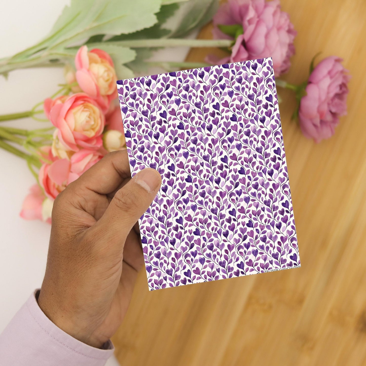 Purple Heart Vine Polymer Clay Transfer Sheet (4x5.5 inches)