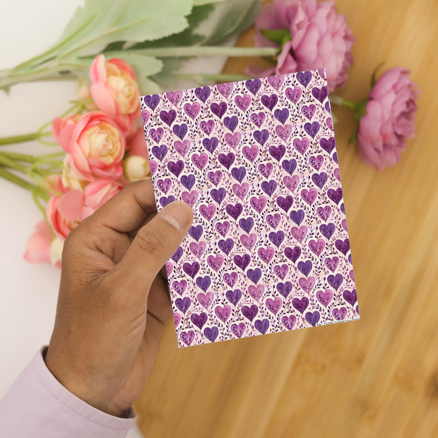 Purple Heart Vine Polymer Clay Transfer Sheet (4x5.5 inches)