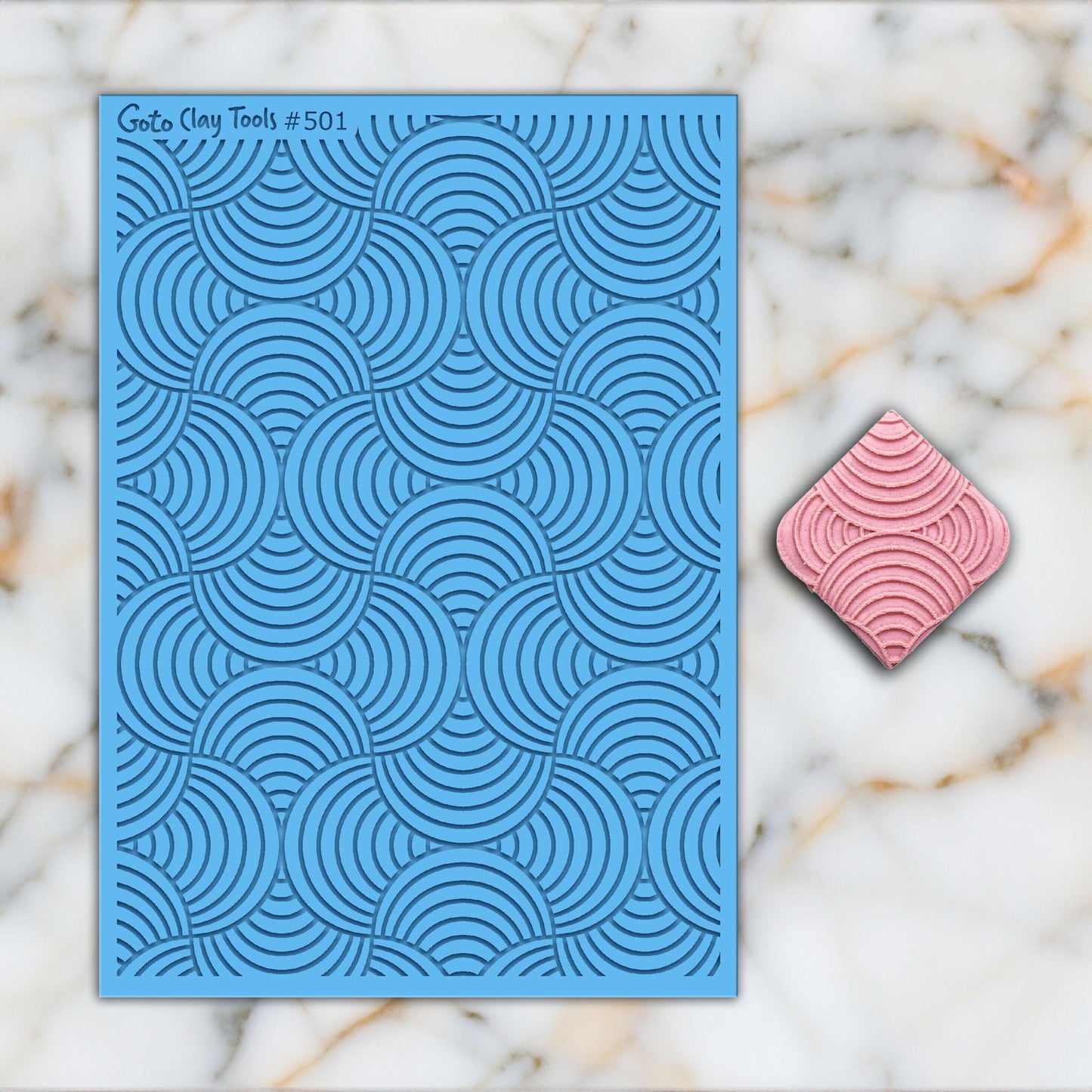 Overlapping Circles Rubber Texture Mat for Polymer Clay (#501)