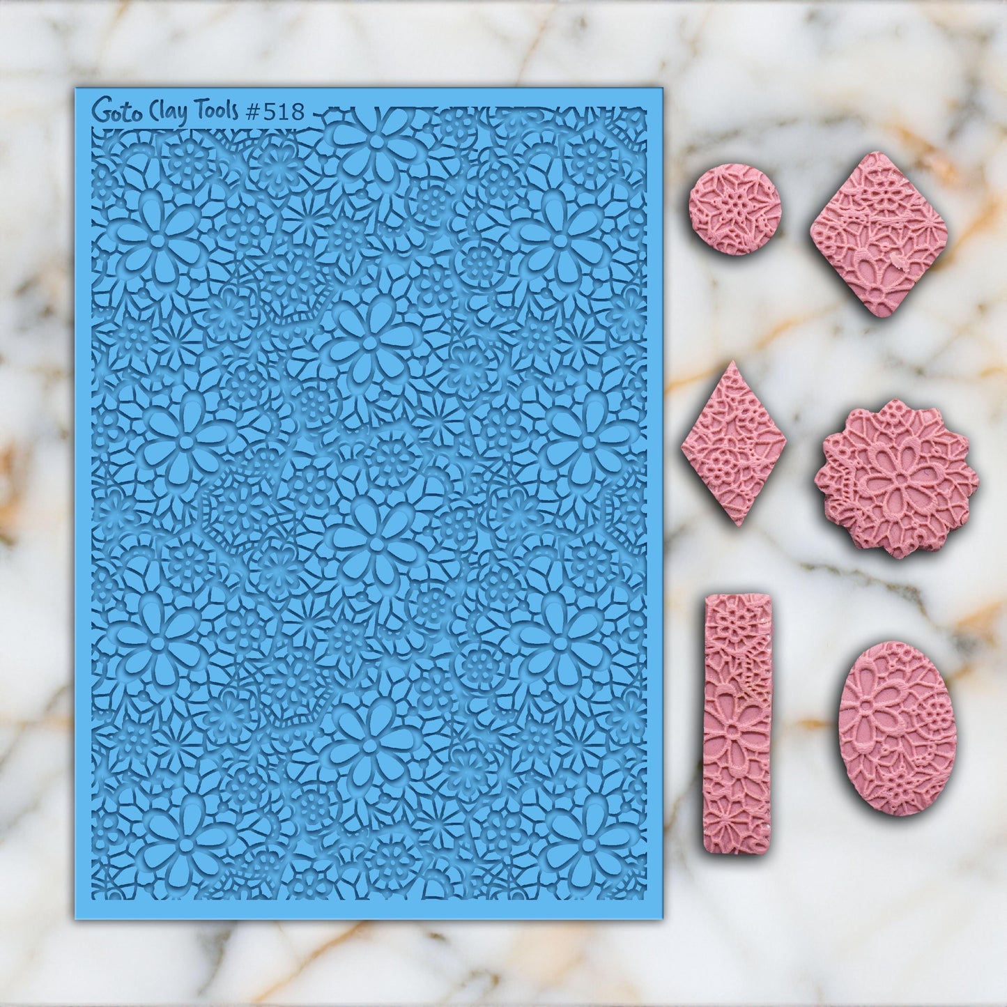 Crochet Lace Rubber Texture Mat for Polymer Clay Jewelry #518