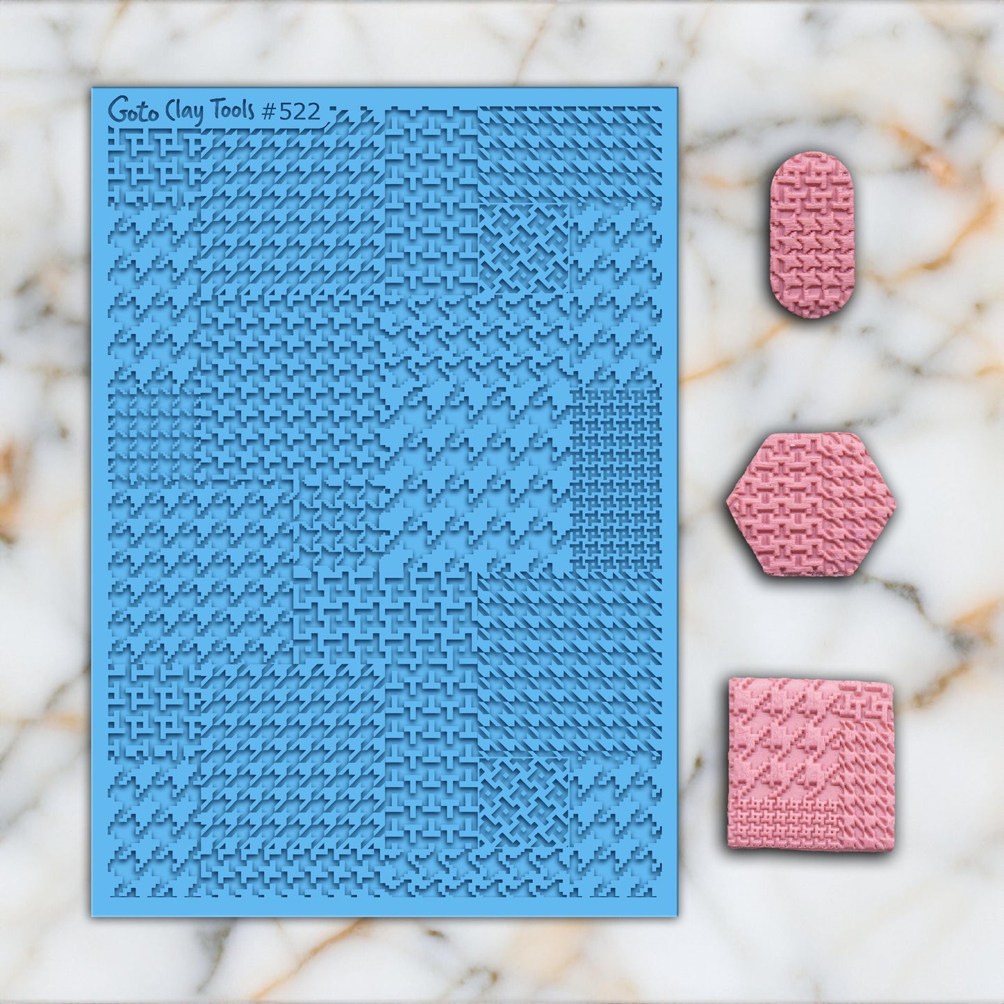 Houndstooth Rubber Texture Mat for Polymer Clay Jewelry (#522)