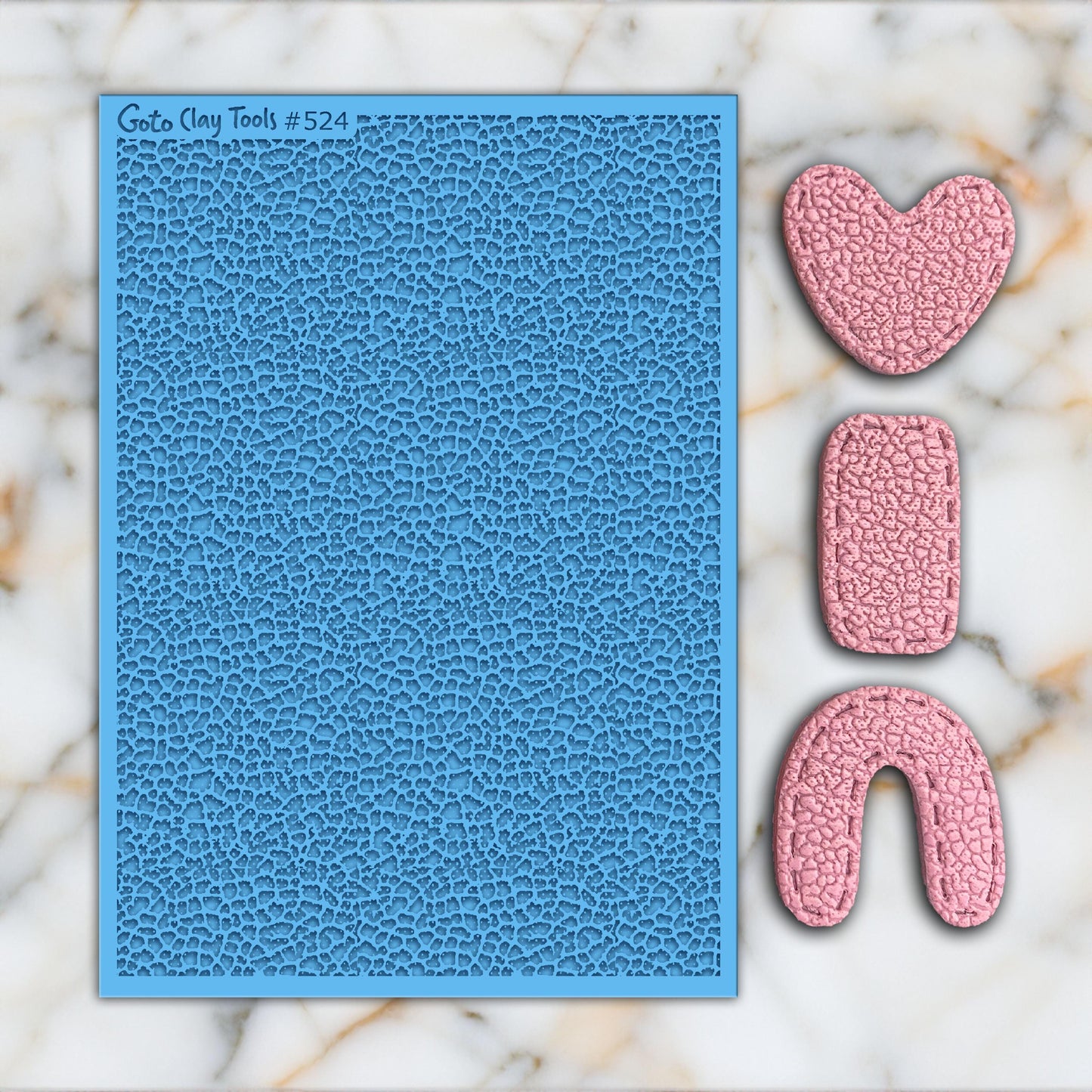 Leather Texture Mat for Polymer Clay Jewelry: Rubber Tile #524