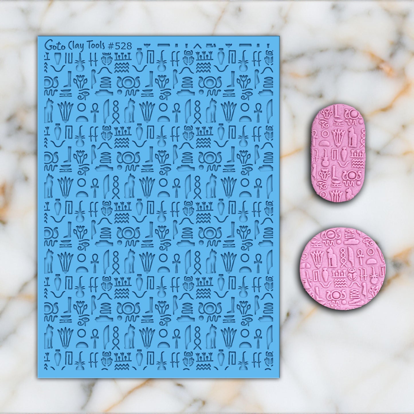 Egyptian Hieroglyph Texture Mat: Polymer Clay Rubber Stamp #528