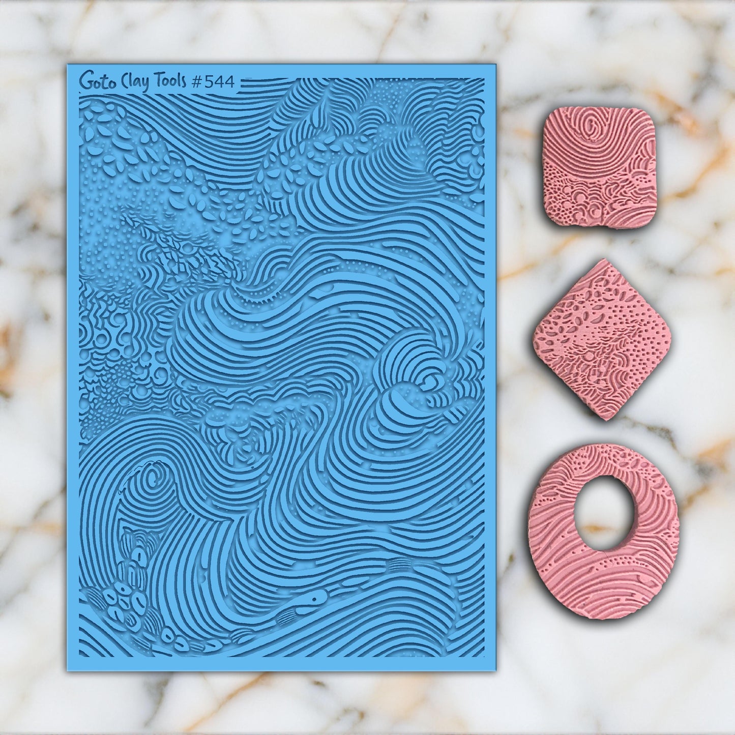 Abstract Wave Rubber Texture Mat for Polymer Clay Jewelry (#544)