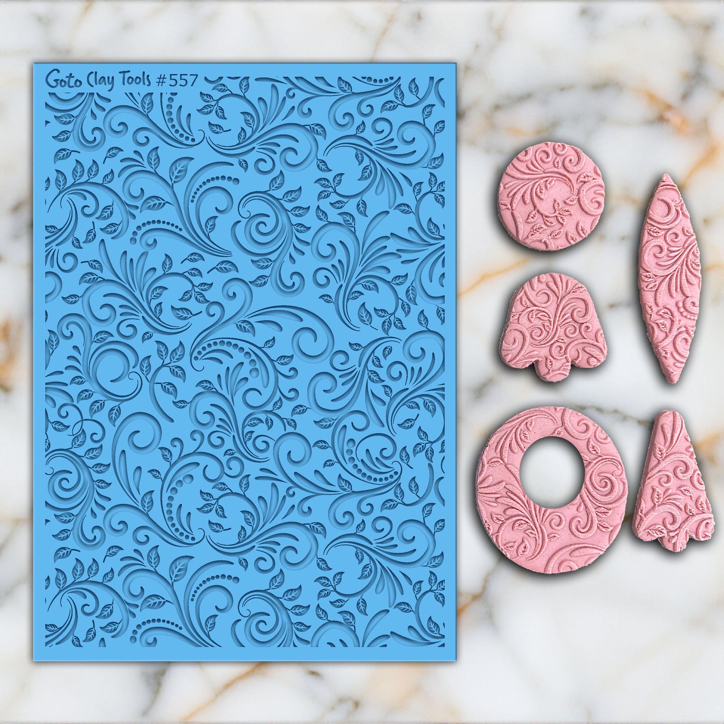 Ornamental Rubber Texture Mat for Polymer Clay Jewelry (#557)
