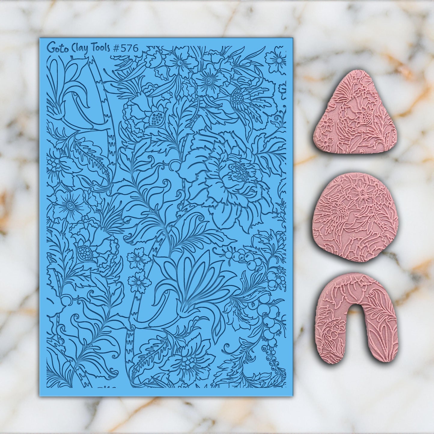 Floral Rubber Texture Mat for Polymer Clay Jewelry (#576)