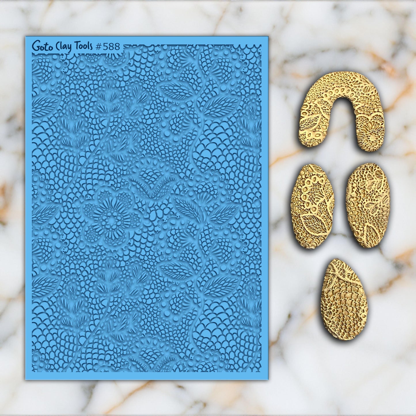 Crochet Lace Rubber Texture Mat for Polymer Clay Jewelry #588