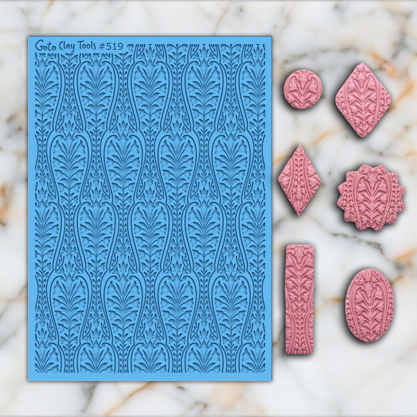 Ornamental Rubber Texture Mat for Polymer Clay Jewelry (#519)