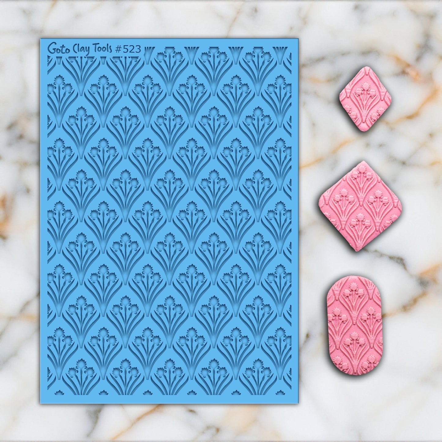 Art Deco Rubber Texture Mat for Polymer Clay Jewelry #523
