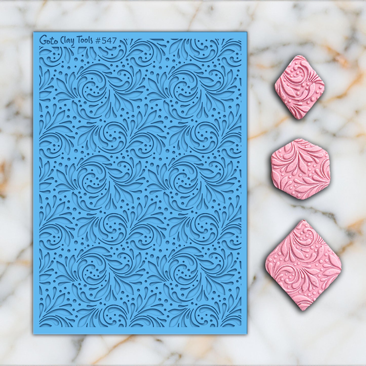 Ornamental Rubber Texture Mat for Polymer Clay Jewelry (#547)
