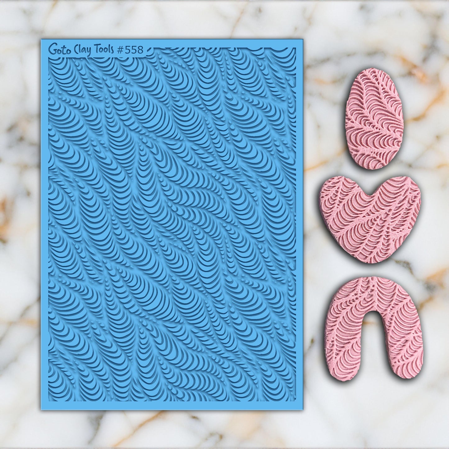 Waves Texture Mat for Polymer Clay: Rubber Texture Sheet #558