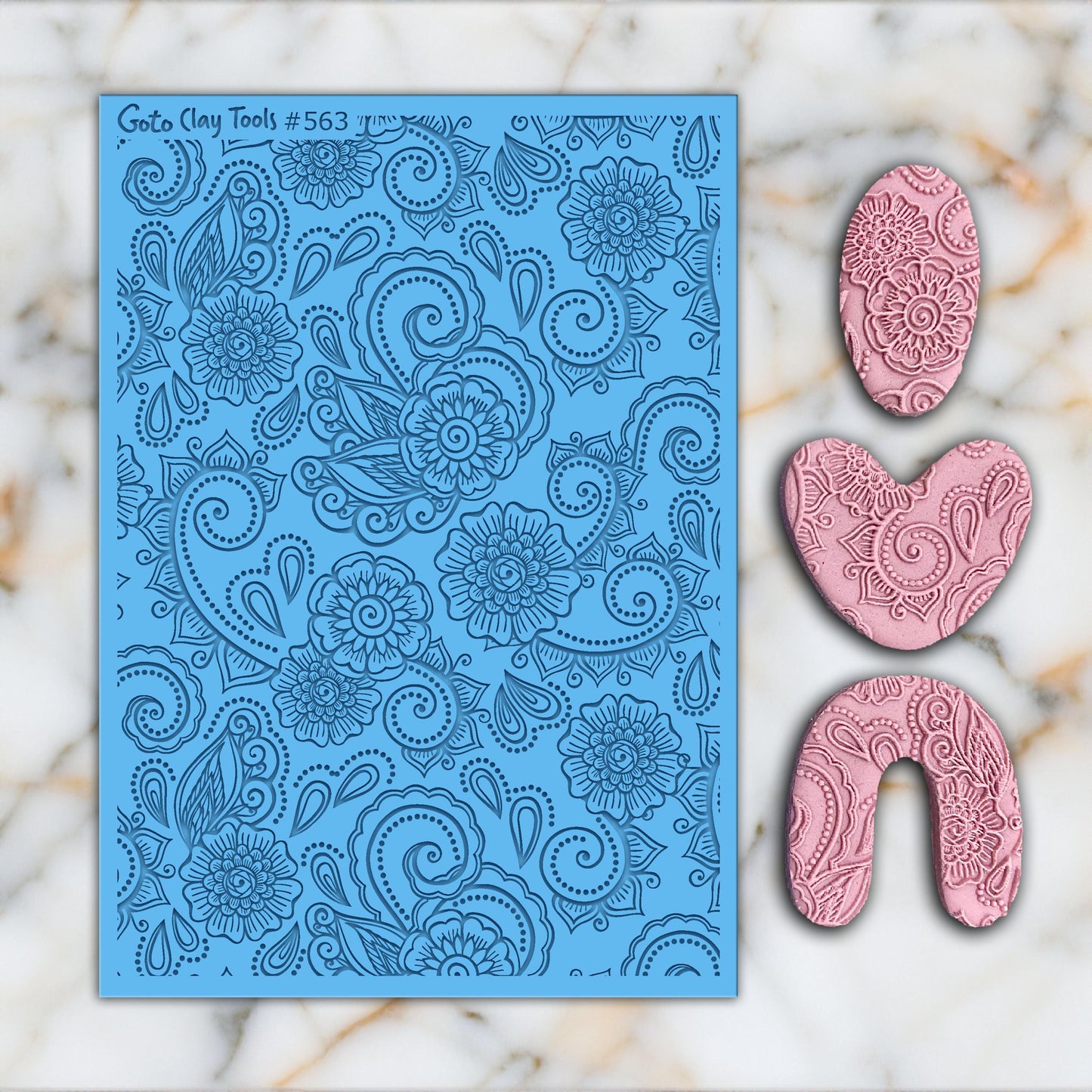 Floral Rubber Texture Mat for Polymer Clay Jewelry (74mm X 105mm) #563