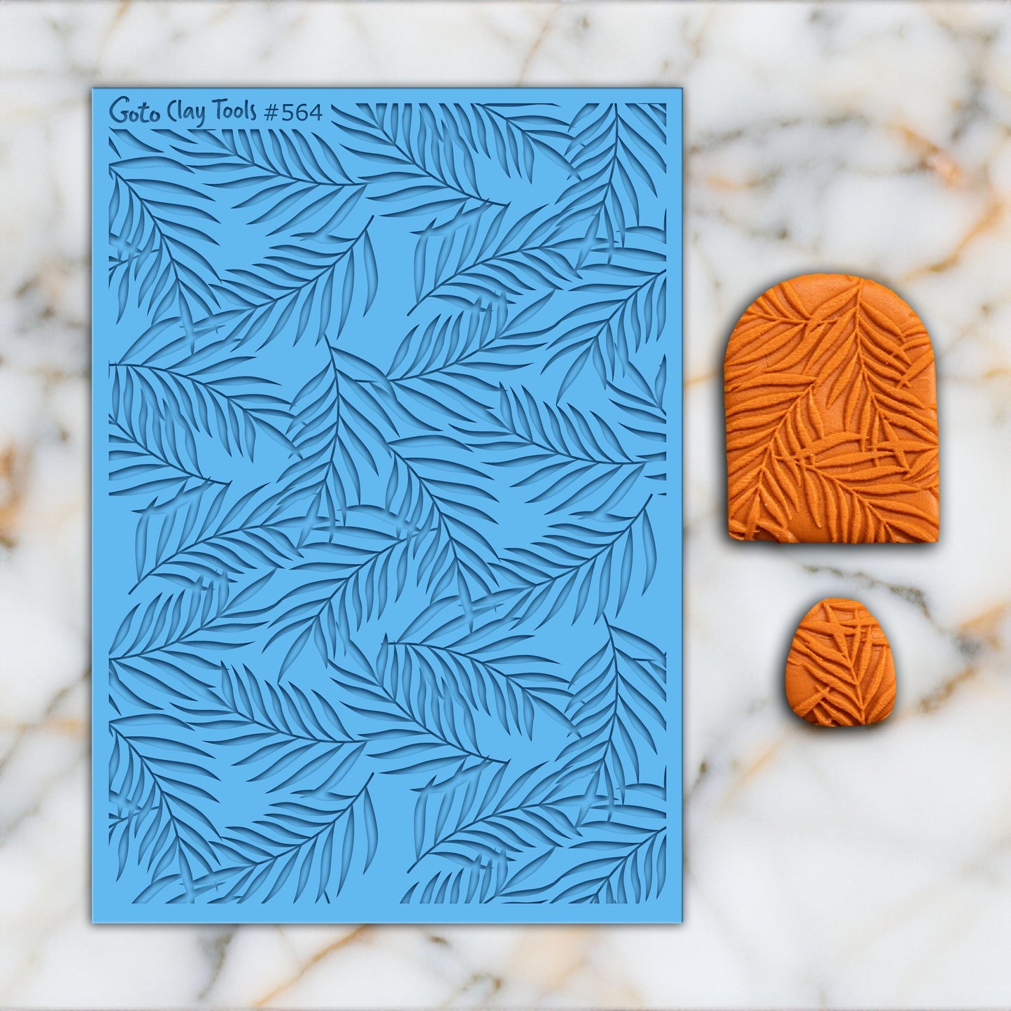 Palm Leaf Texture Mat for Polymer Clay: Rubber Tile Sheet #564