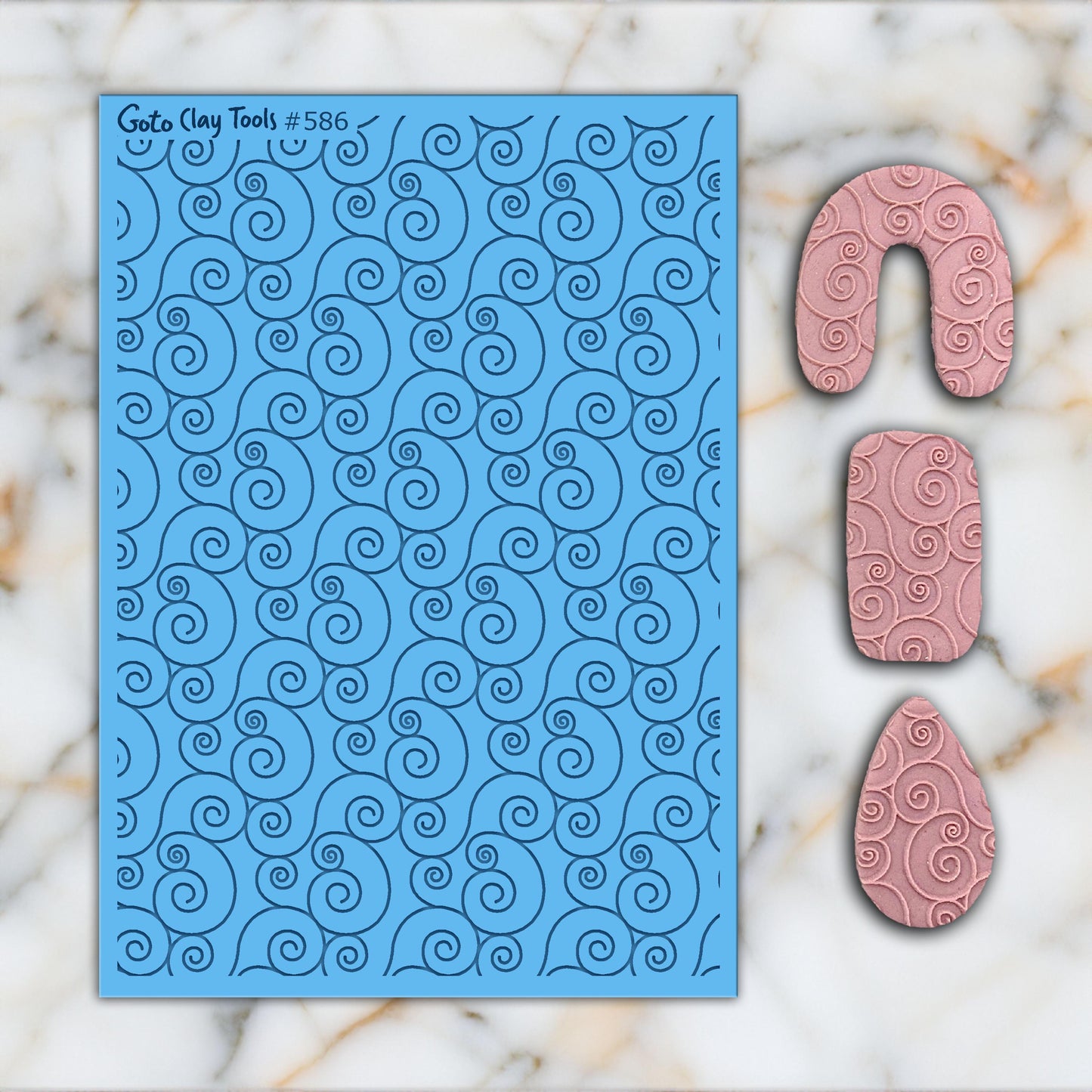 Spiral Texture Mat for Polymer Clay: Rubber Tile Sheet #586