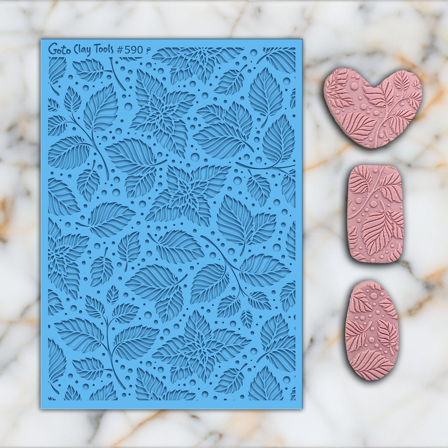 Leaves Texture Mat for Polymer Clay: Rubber Tile, Jewelry Making #590