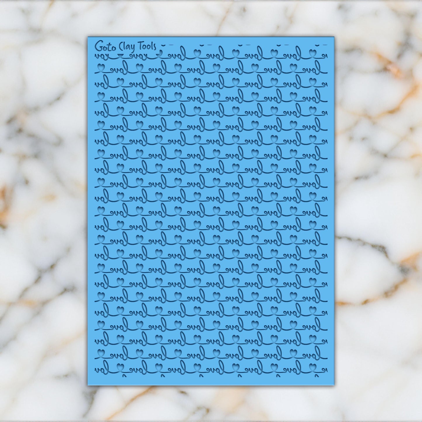 Valentine LOVE Rubber Texture Mat for Polymer Clay (74mm x 105mm)