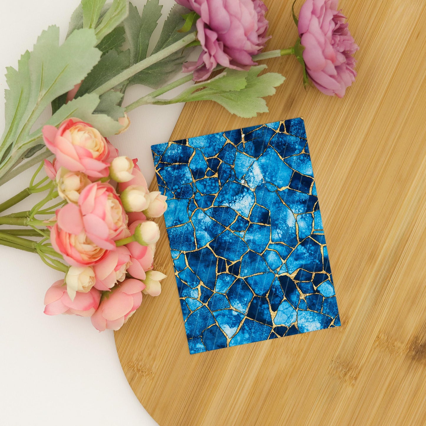 Blue Batik Marble Transfer Paper for Polymer Clay (4x5.5 inches)