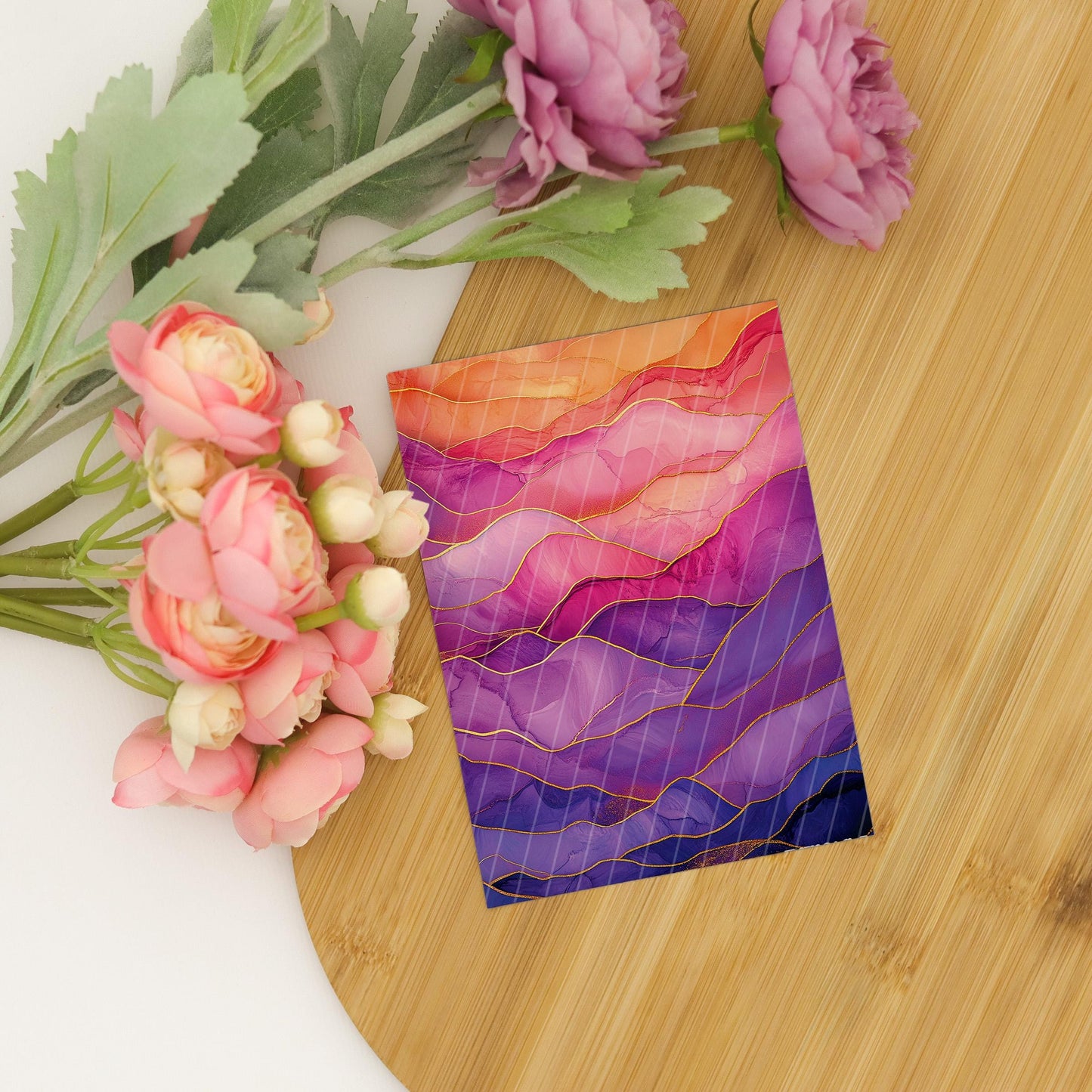 Transfer paper for polymer clay, Pink and Purple Waves, Clay water soluble transfer paper, Clay Transfers, Clay Transfer sheets