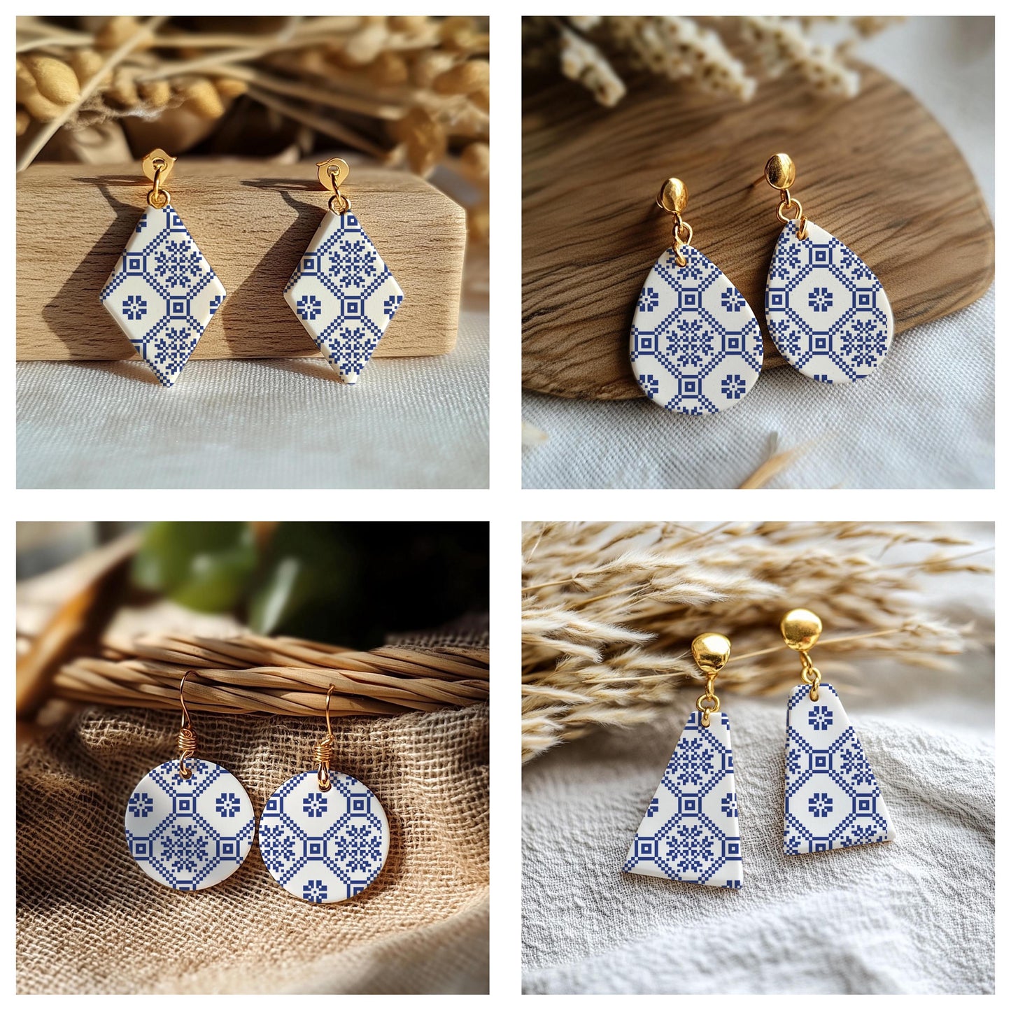 Christmas Knit Silkscreen for Polymer Clay Earrings: Stencil SS#1030